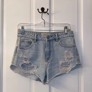 Light wash distressed Pacsun Denim Shorts
